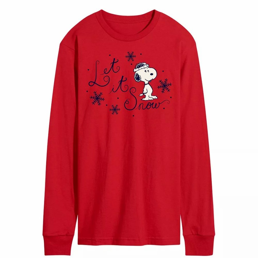 Tops * | Men'S Peanuts Let It Snow Long Sleeve Tee