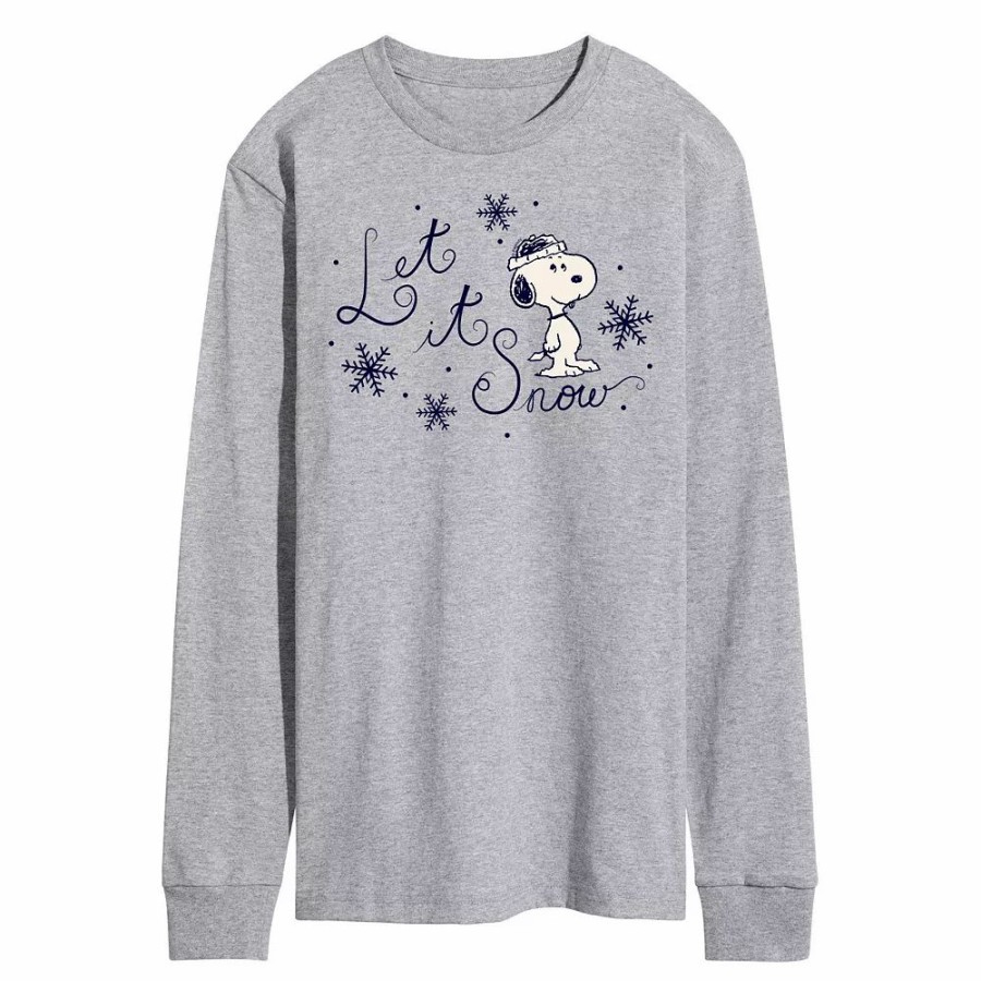 Tops * | Men'S Peanuts Let It Snow Long Sleeve Tee