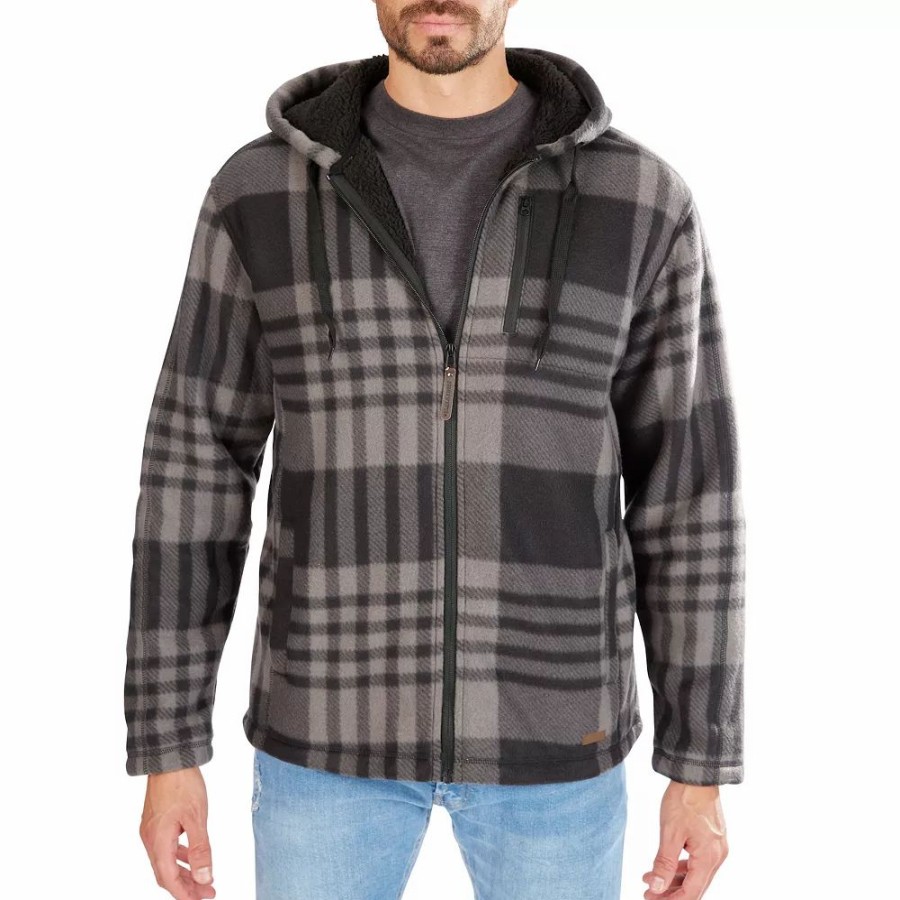 Tops * | Men'S Smith'S Workwear Butter-Sherpa Lined Plaid Hooded Jacket