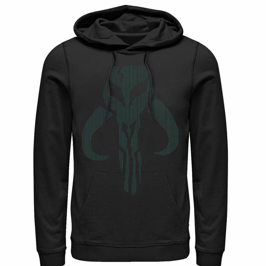 Tops * | Men'S Star Wars: The Mandalorian Striped Logo Hoodie