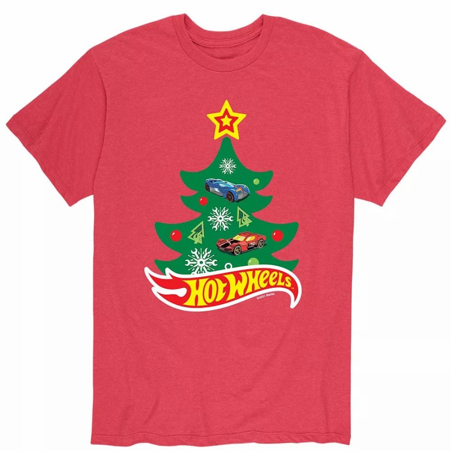 Tops * | Men'S Hot Wheels Christmas Tree Tee