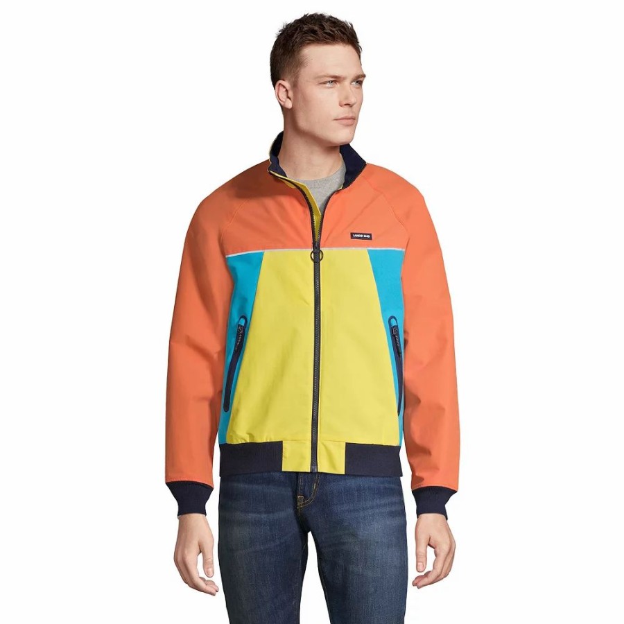 Outerwear * | Big & Tall Lands' End Lightweight Colorblock Squall Jacket