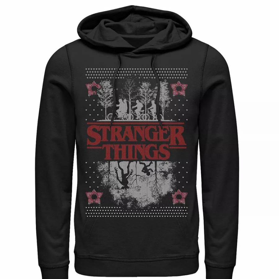 Tops * | Men'S Netflix Stranger Things Ugly Christmas Sweater Style Hoodie