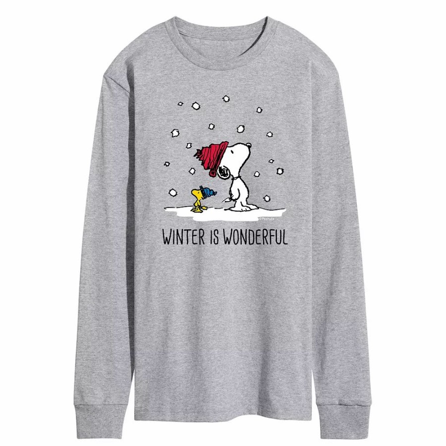 Tops * | Men'S Peanuts Winter Is Wonderful Long Sleeve