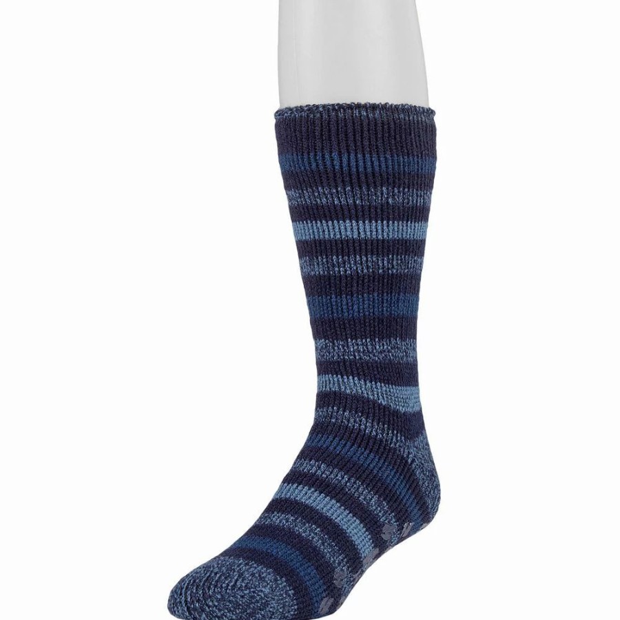 Socks & Hosiery * | Men'S Heat Holders Striped Slipper Socks