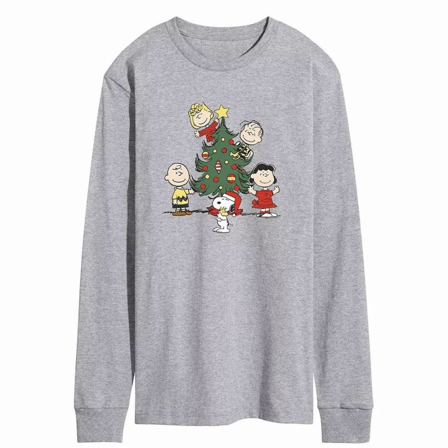 Tops * | Men'S Peanuts Christmas Tree Tee