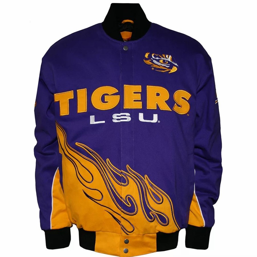 Outerwear * | Men'S Franchise Club Lsu Tigers Hot Route Twill Jacket