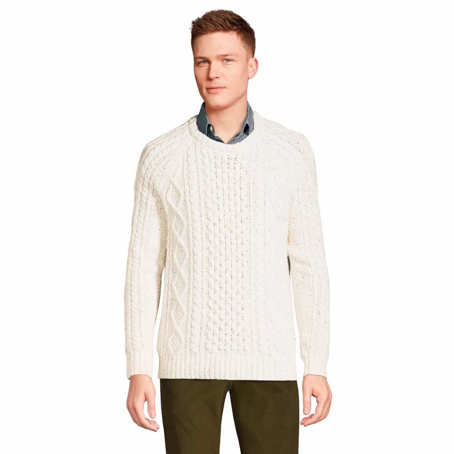 Tops * | Men'S Lands' End Cable-Knit Sweater