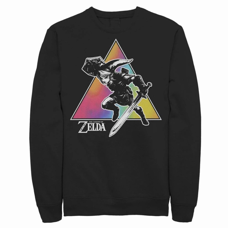 Tops * | Men'S Zelda Link Tie Dye Triangle Portrait Sweatshirt