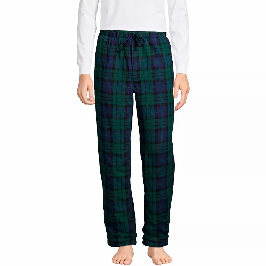 Sleepwear * | Men'S Lands' End Plaid Sherpa-Lined Flannel Pajama Pants