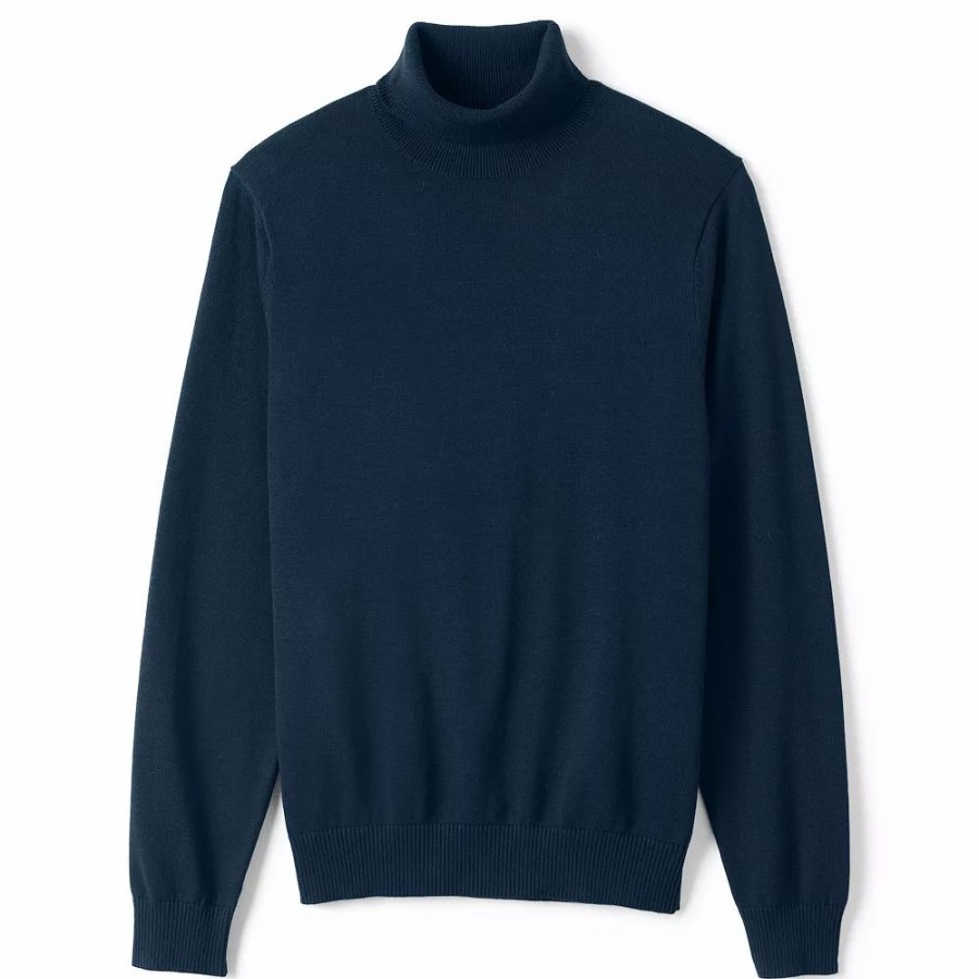 Tops * | Big & Tall Lands' End Classic-Fit Fine-Gauge Supima Cotton Turtleneck