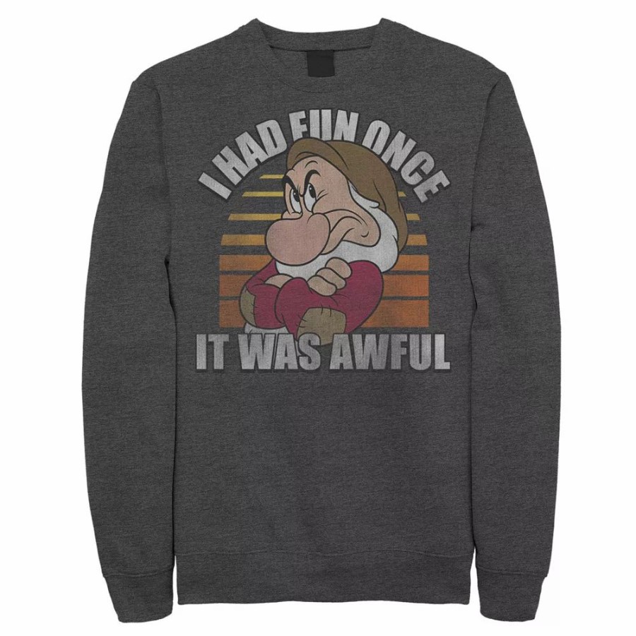 Tops * | Men'S Disney Snow White Grumpy I Had Fun Once It Was Awful Sweatshirt