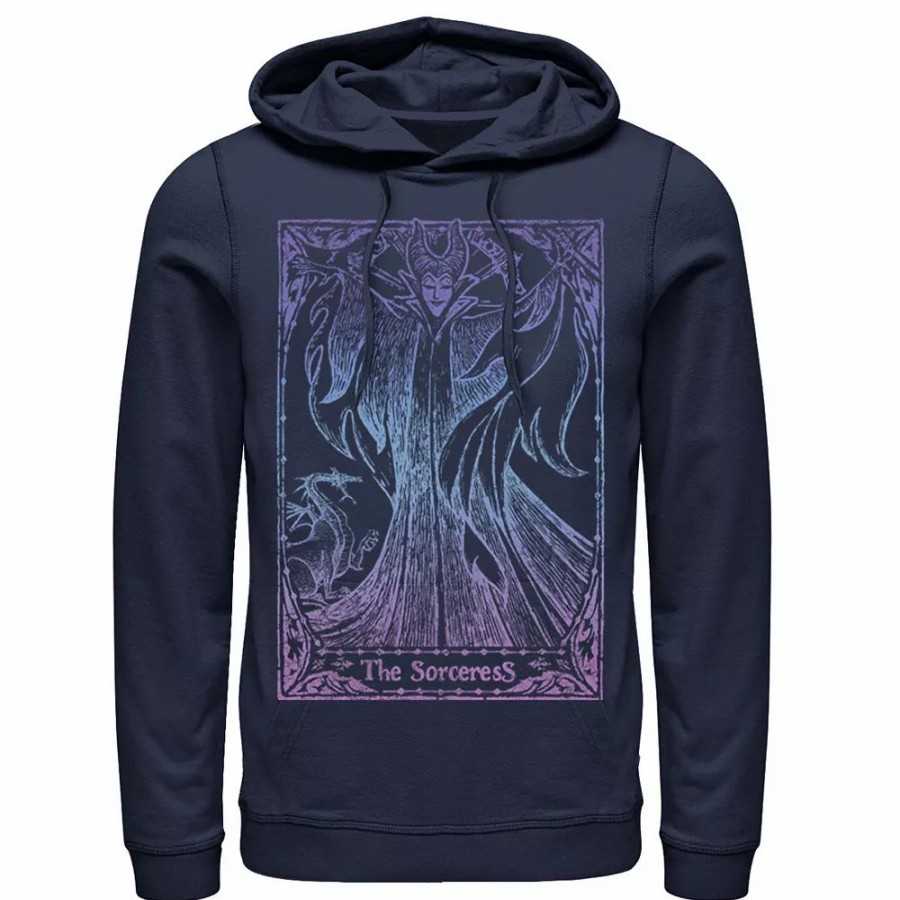 Tops * | Men'S Disney Sleeping Beauty Maleficent Tarot Poster Hoodie