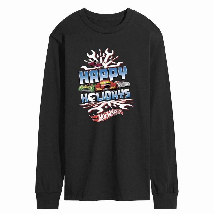 Tops * | Men'S Hot Wheels "Happy Holidays" Tee