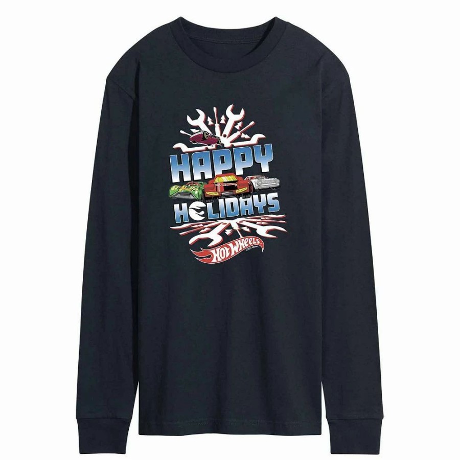 Tops * | Men'S Hot Wheels "Happy Holidays" Tee