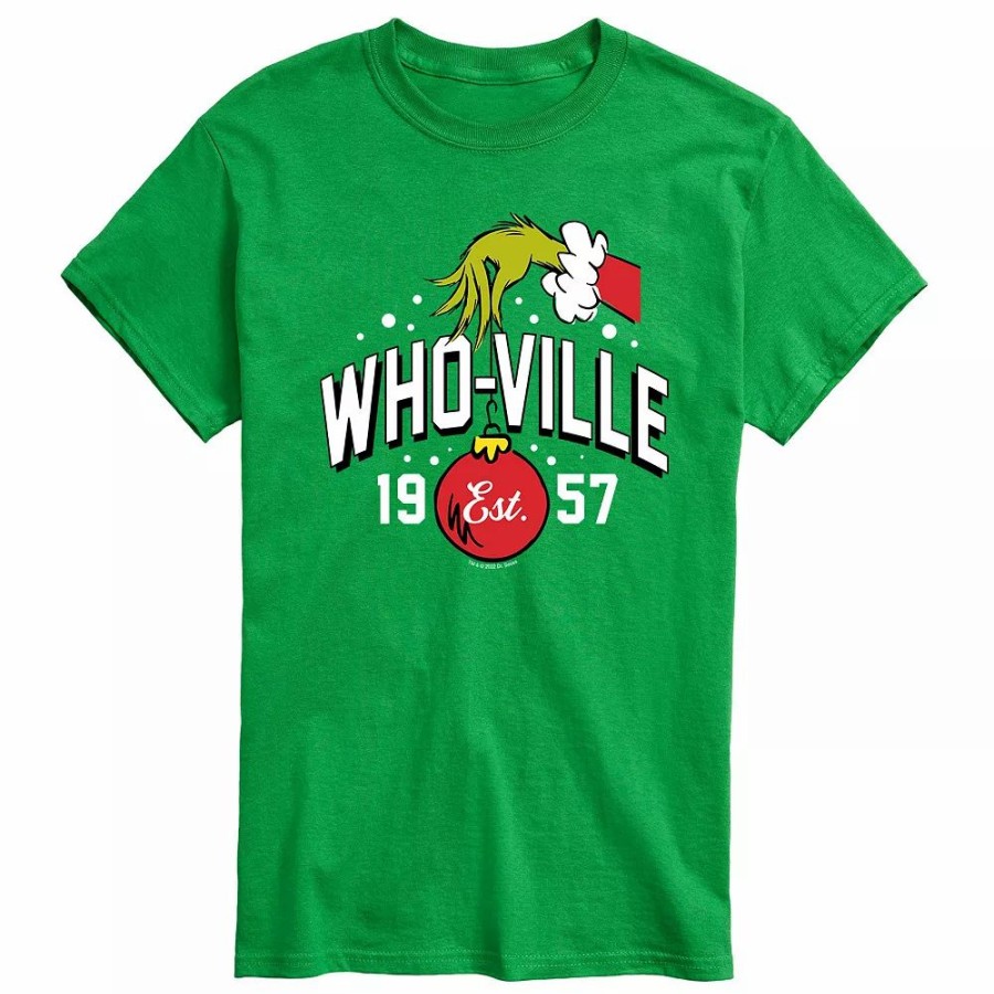 Tops * | Big & Tall Whoville Grinch Hand Tee