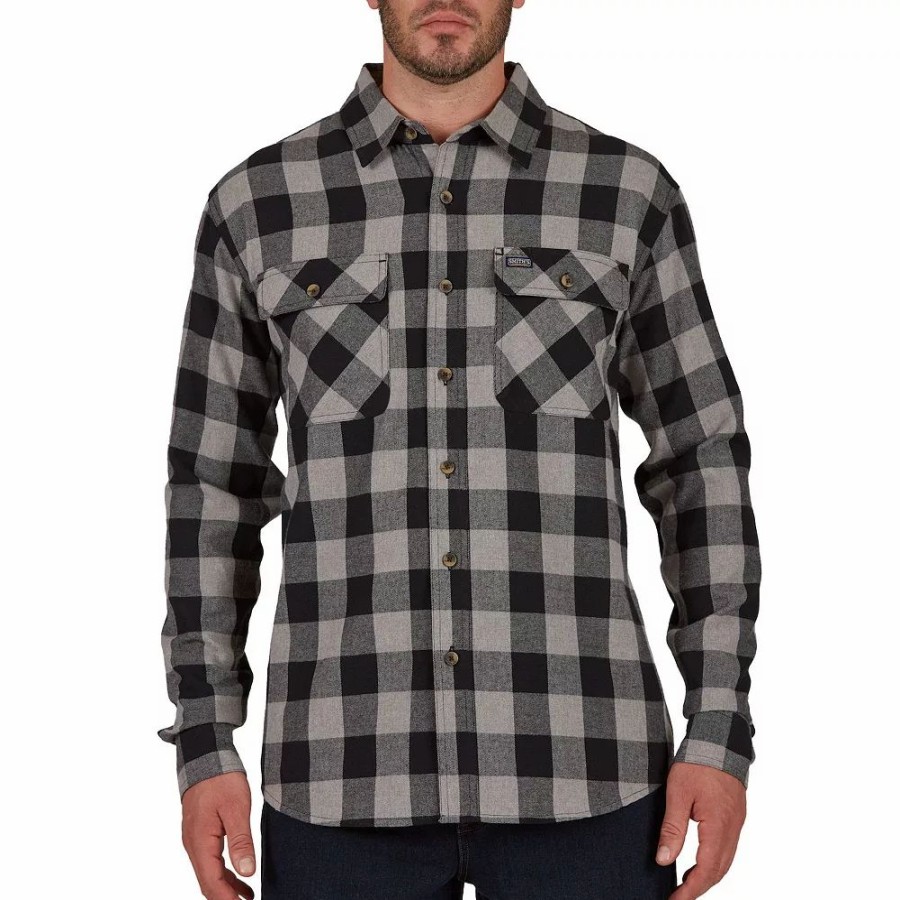 Tops * | Men'S Smith'S Workwear Regular-Fit Buffalo Plaid Two-Pocket Flannel Button-Down Shirt