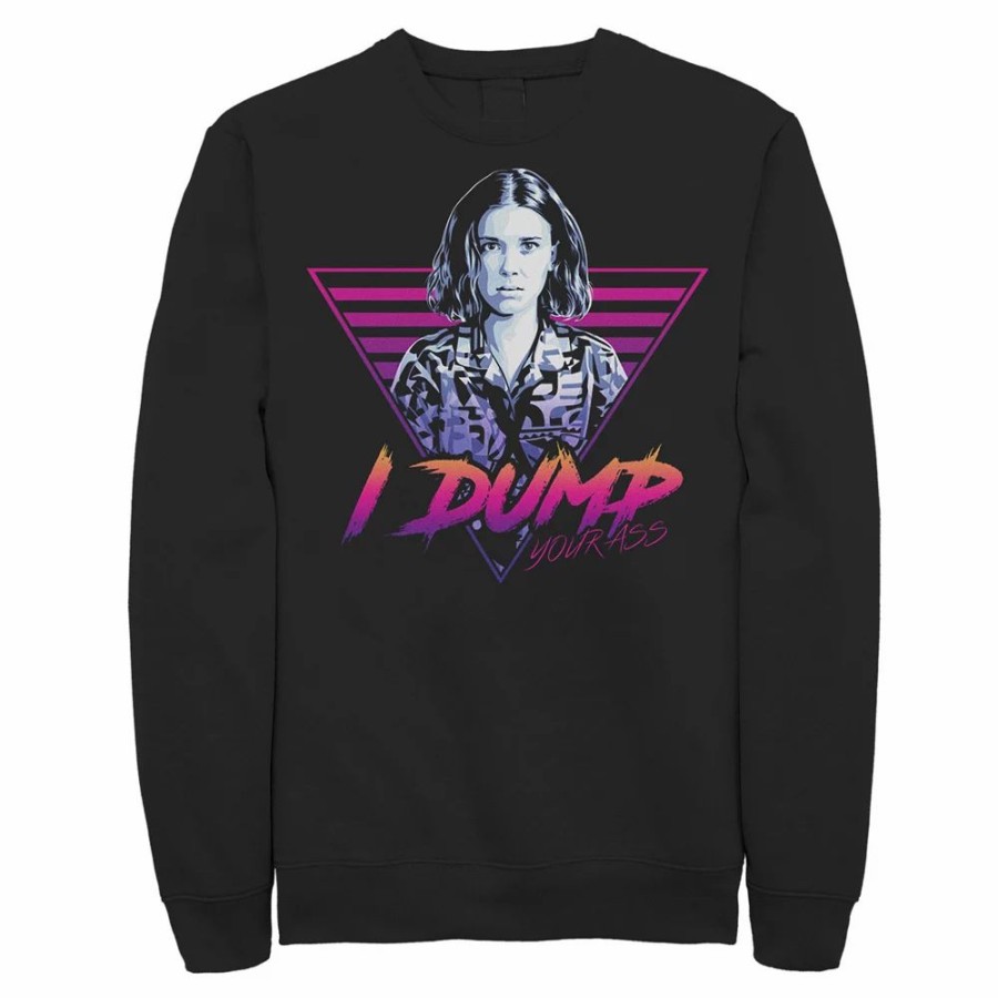 Tops * | Men'S Netflix Stranger Things Eleven I Dump Your Ass Portrait Sweatshirt