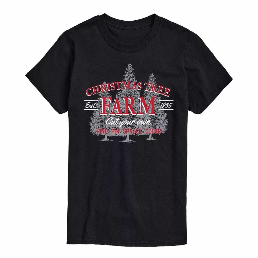 Tops * | Men'S Christmas Tree Farm Sign Tee