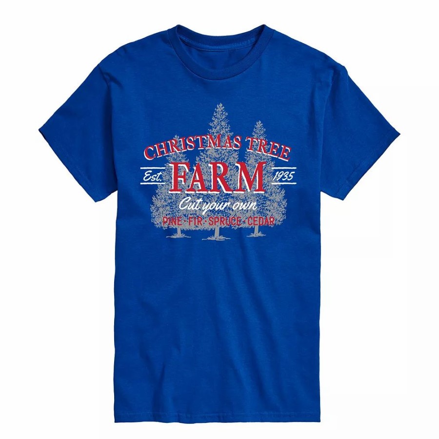 Tops * | Men'S Christmas Tree Farm Sign Tee