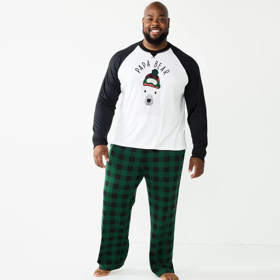 Sleepwear * | Big & Tall Jammies For Your Families Beary Cool "Papa Bear" Pajama Set By Cuddl Duds