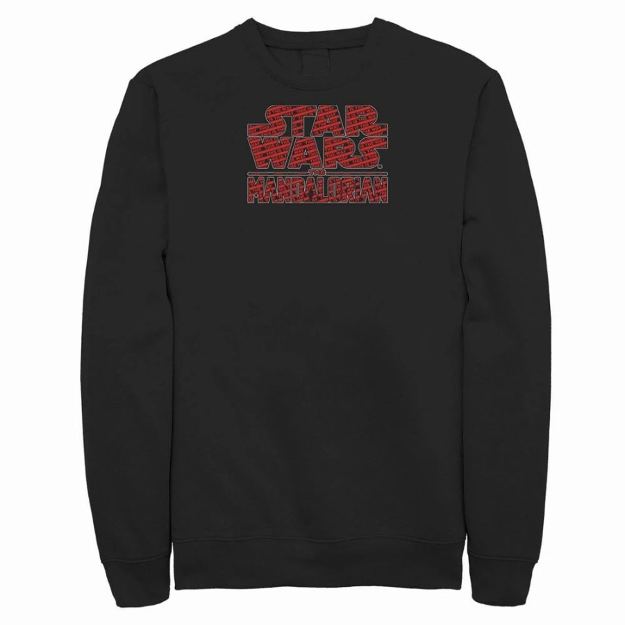 Tops * | Men'S Star Wars: The Mandalorian Logo Text Fill Sweatshirt