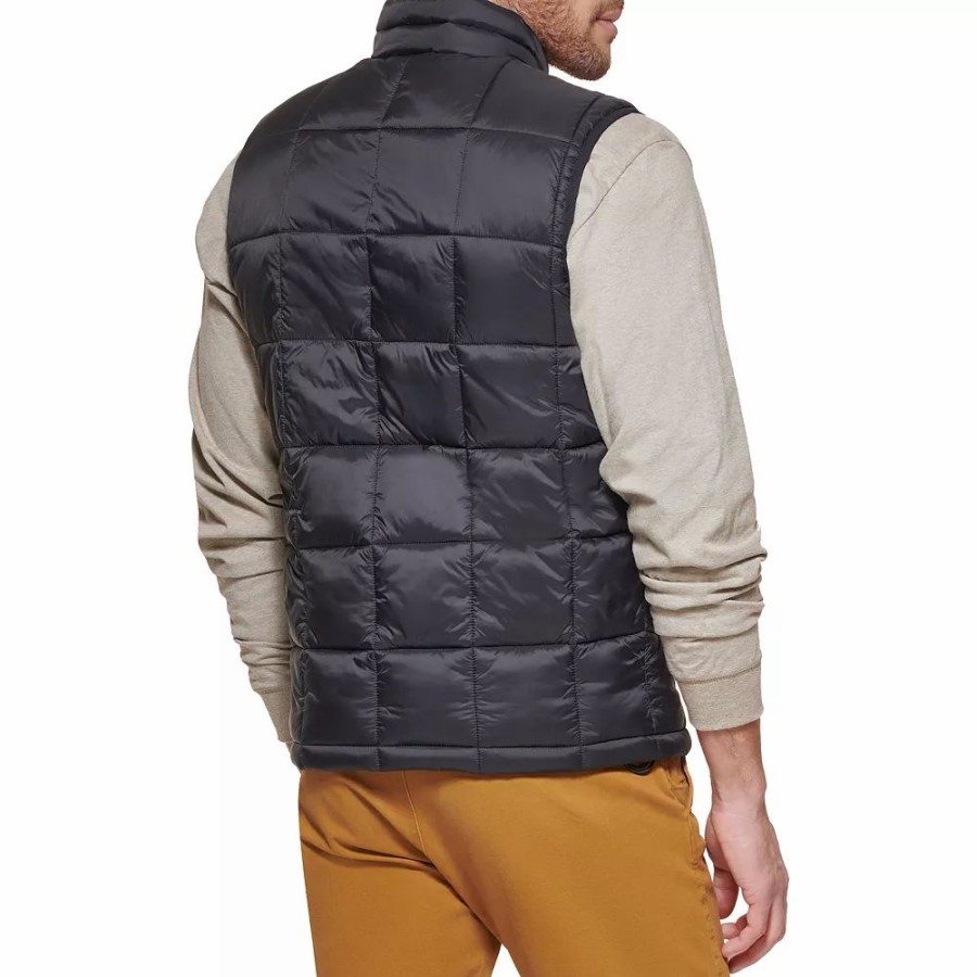 Outerwear * | Men'S Dockers Box Quilted Vest Black