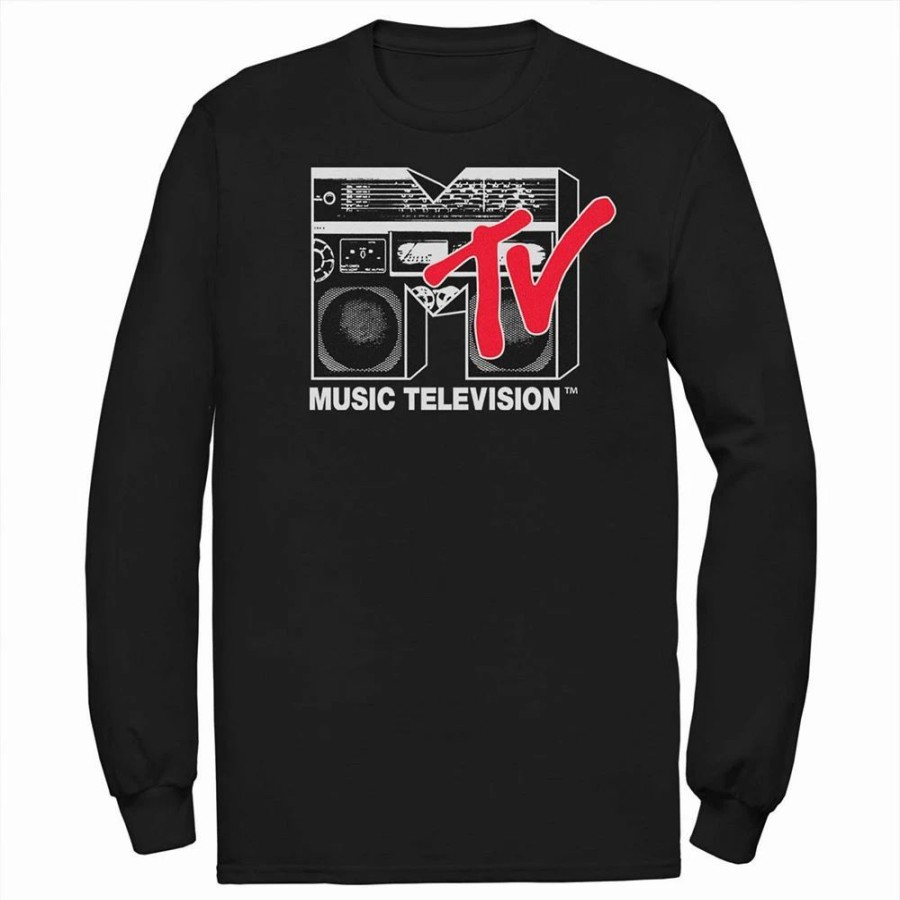 Tops * | Men'S Mtv Boom Box Logo Vintage Tee