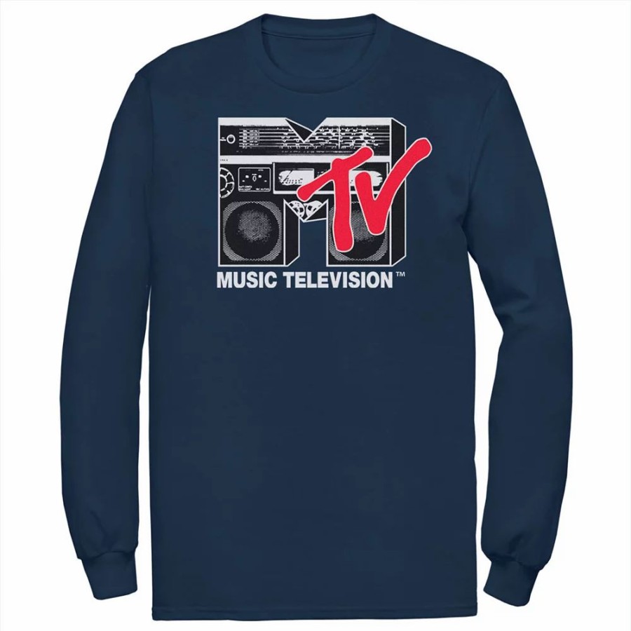 Tops * | Men'S Mtv Boom Box Logo Vintage Tee