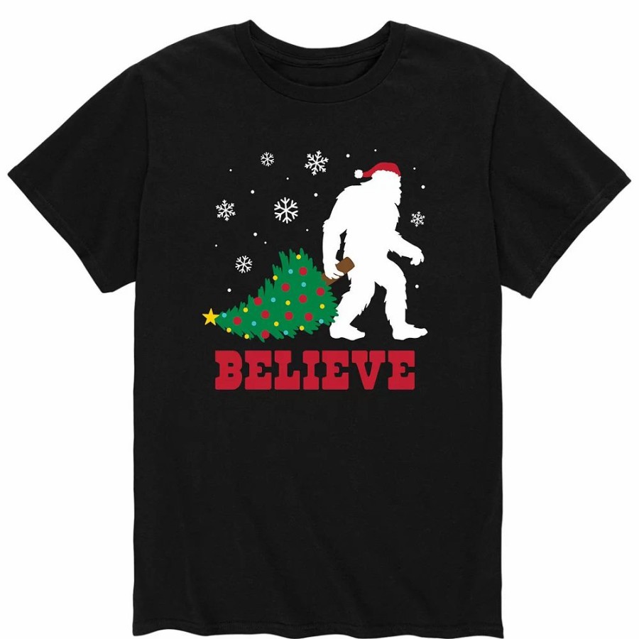 Tops * | Men'S Sasquatch Believe Christmas Tee