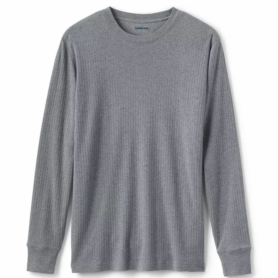 Sleepwear * | Big & Tall Lands' End Knit Rib Crewneck Pajama Shirt