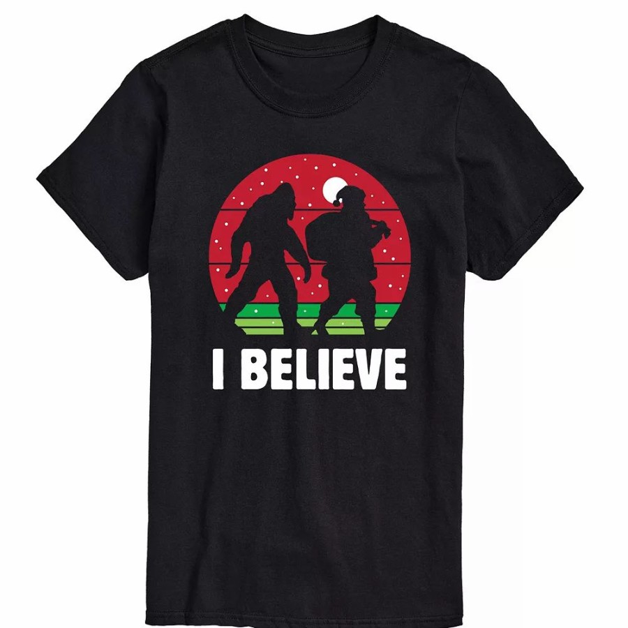 Tops * | Big & Tall I Believe Sasquatch Santa Tee