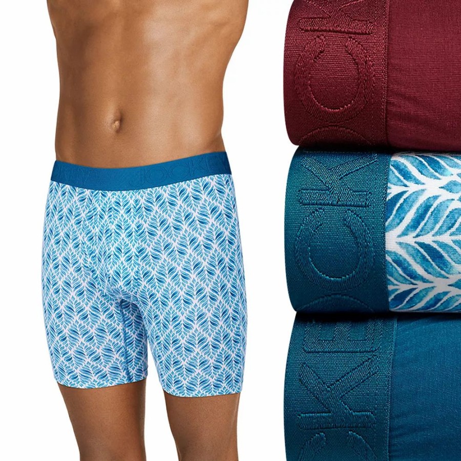 Underwear * | Men'S Jockey 3-Pack Active Ultra-Soft Long-Leg Boxer Briefs