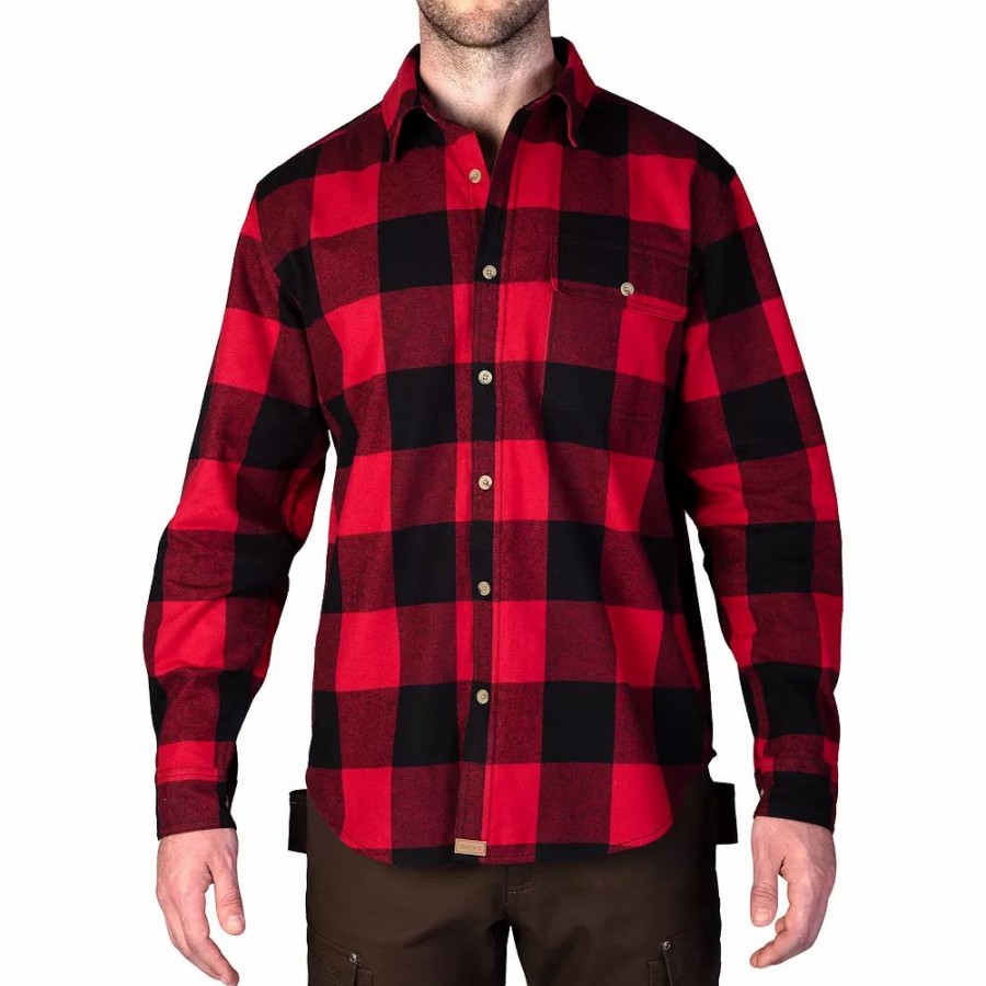 Tops * | Men'S Smith'S Workwear Relaxed-Fit Buffalo Plaid Flannel Button-Down Shirt