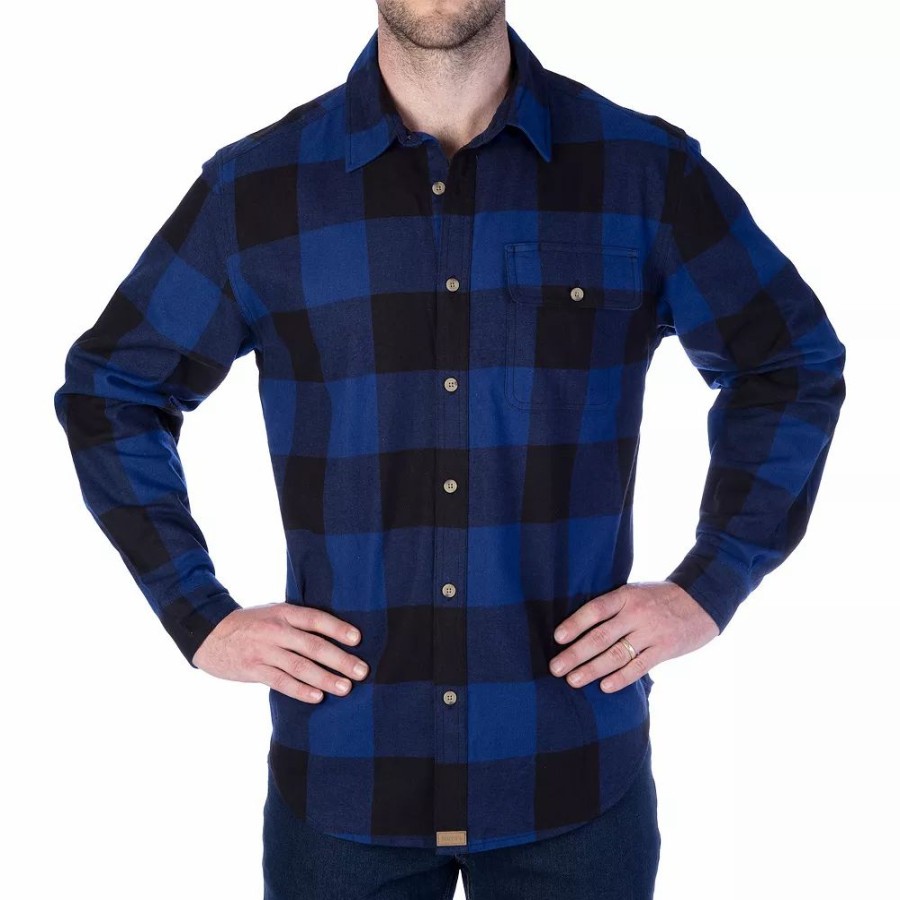 Tops * | Men'S Smith'S Workwear Relaxed-Fit Buffalo Plaid Flannel Button-Down Shirt