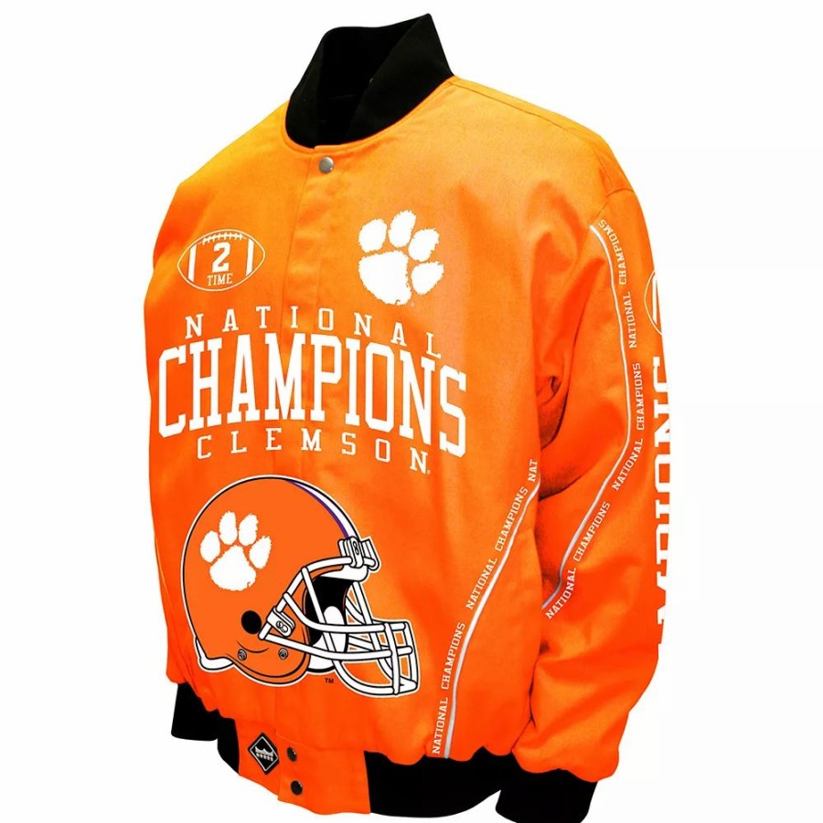 Outerwear * | Men'S Franchise Club Clemson Tigers Commemorative Twill Jacket