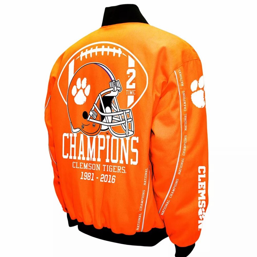 Outerwear * | Men'S Franchise Club Clemson Tigers Commemorative Twill Jacket