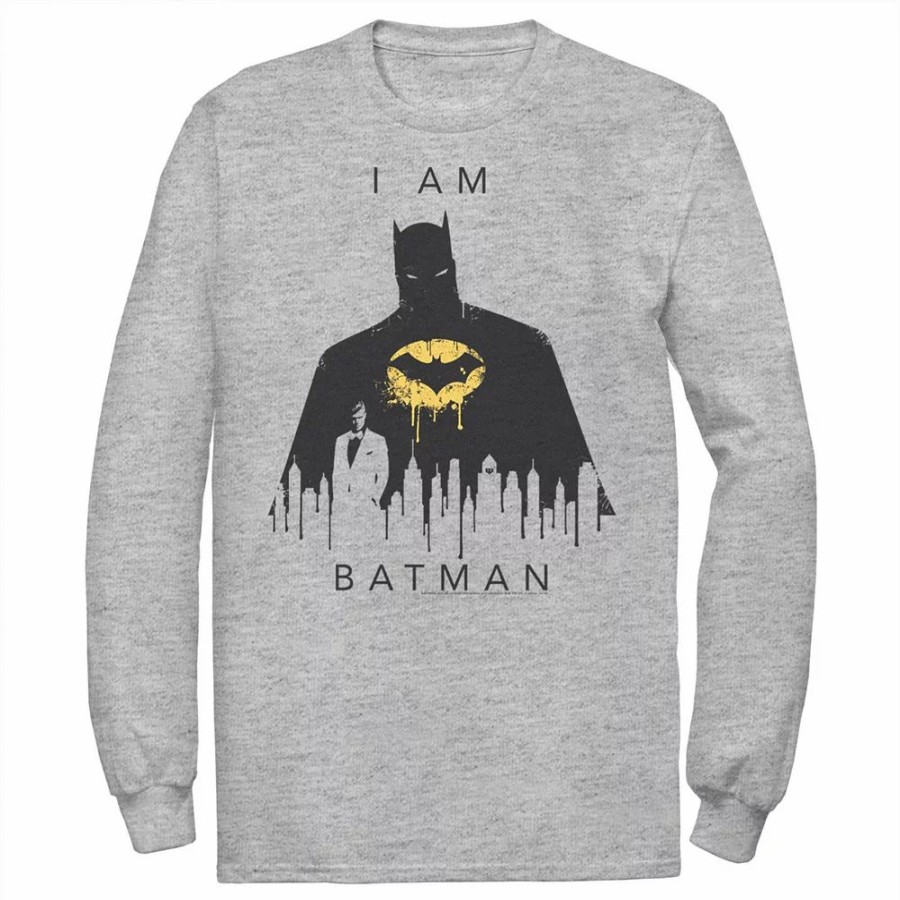 Tops * | Men'S Dc Comics I Am Batman Skyline Poster Tee