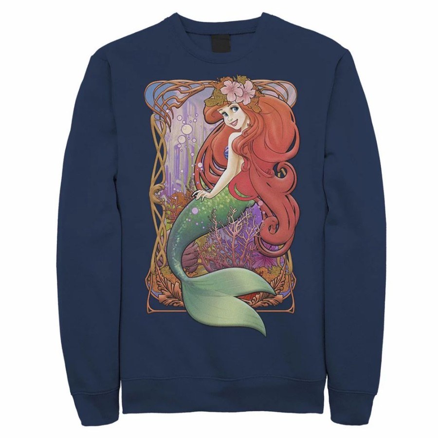 Tops * | Men'S Disney Little Mermaid Vintage Portrait Poster Sweatshirt