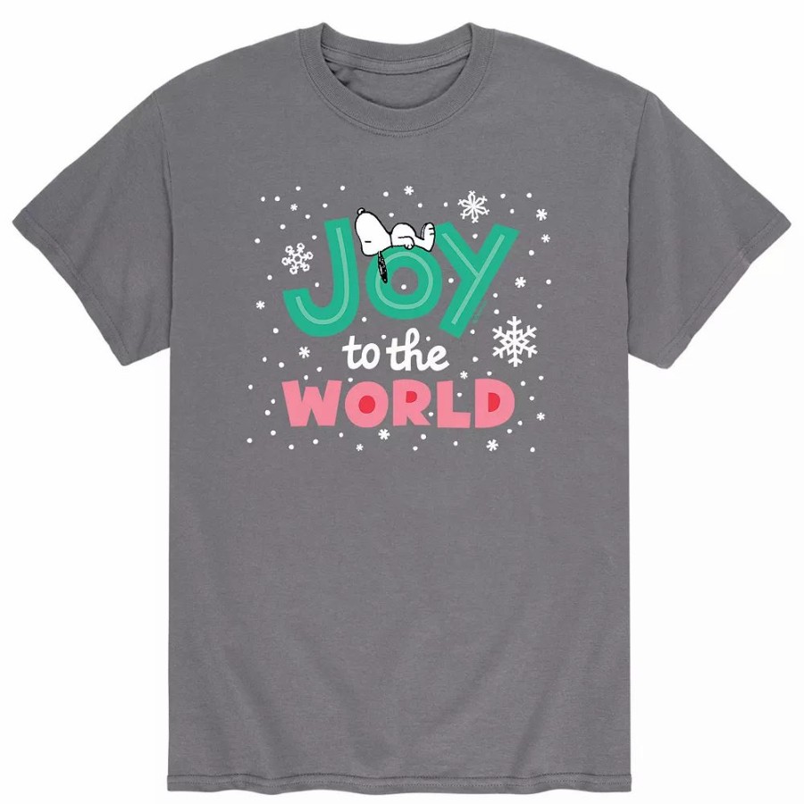 Tops * | Men'S Peanuts Joy To World Tee