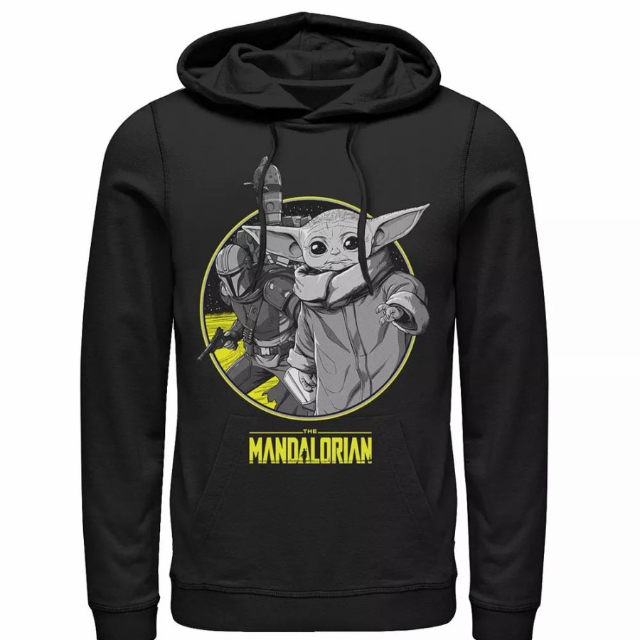 Tops * | Men'S Star Wars: The Mandalorian The Child Group Shot Logo Hoodie