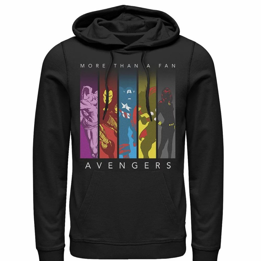 Tops * | Men'S Marvel Avengers More Than A Fan Colorful Panel Silhouette Hoodie