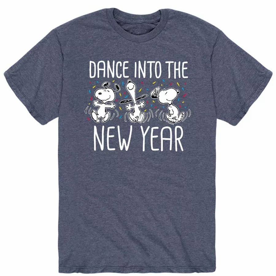 Tops * | Men'S Peanuts Dance In New Year Tee