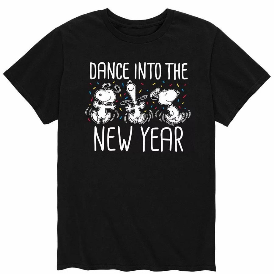 Tops * | Men'S Peanuts Dance In New Year Tee