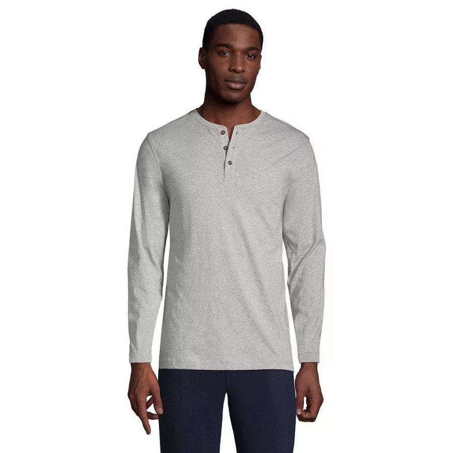 Tops * | Big & Tall Lands' End Classic-Fit Supima Jersey Henley