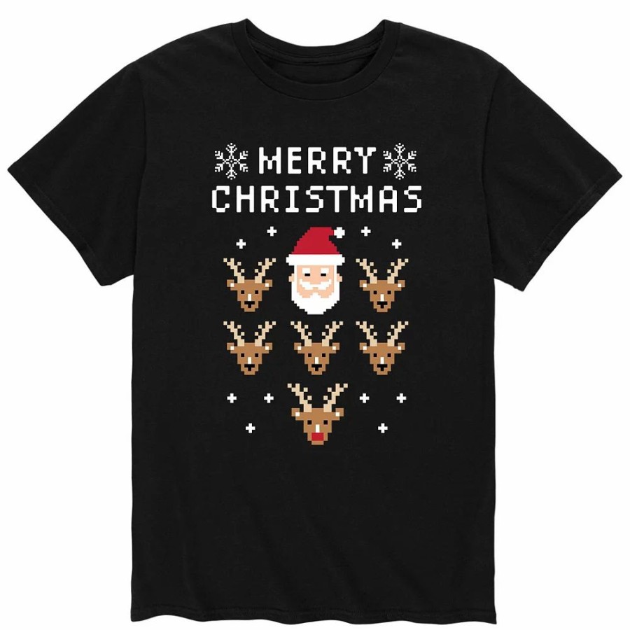 Tops * | Men'S Bit Santa And Reindeer Tee