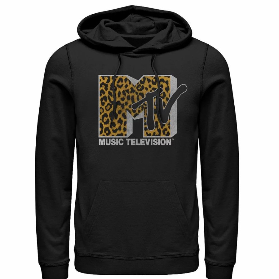 Tops * | Men'S Mtv Logo Cheetah Print Hoodie