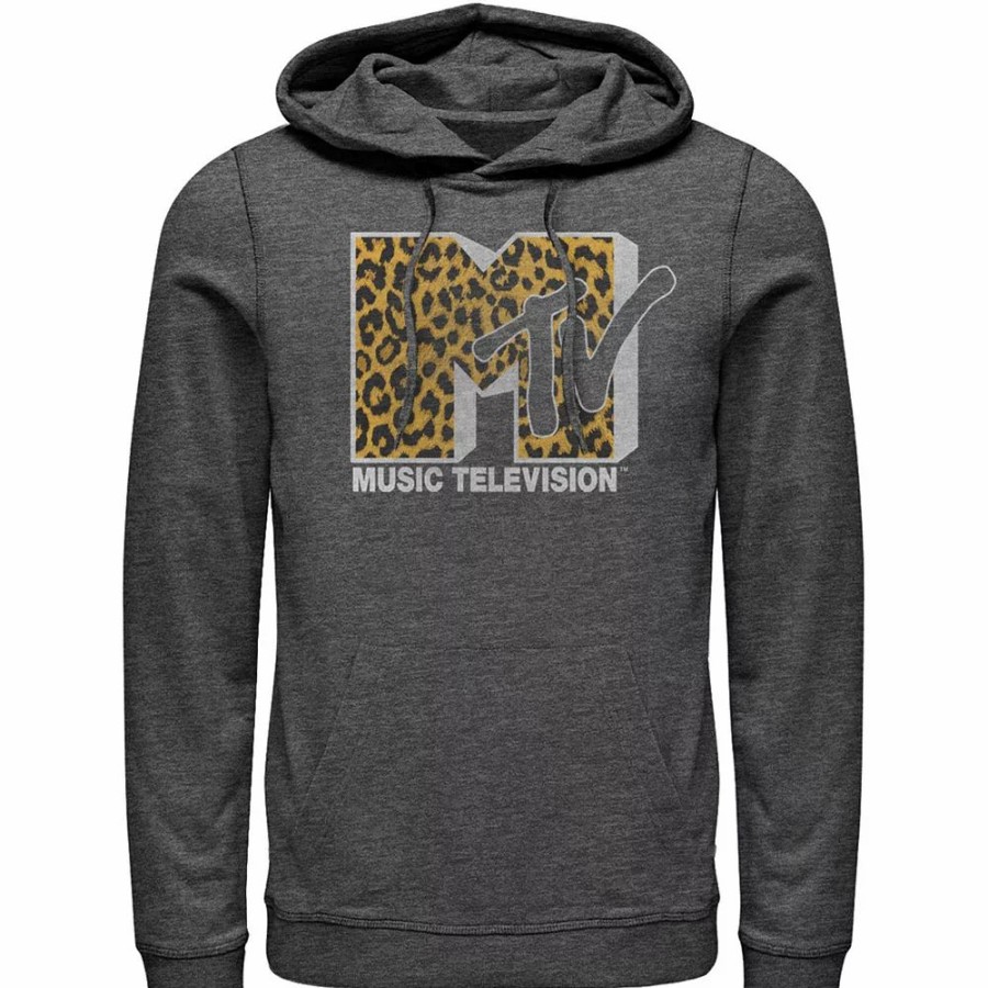 Tops * | Men'S Mtv Logo Cheetah Print Hoodie