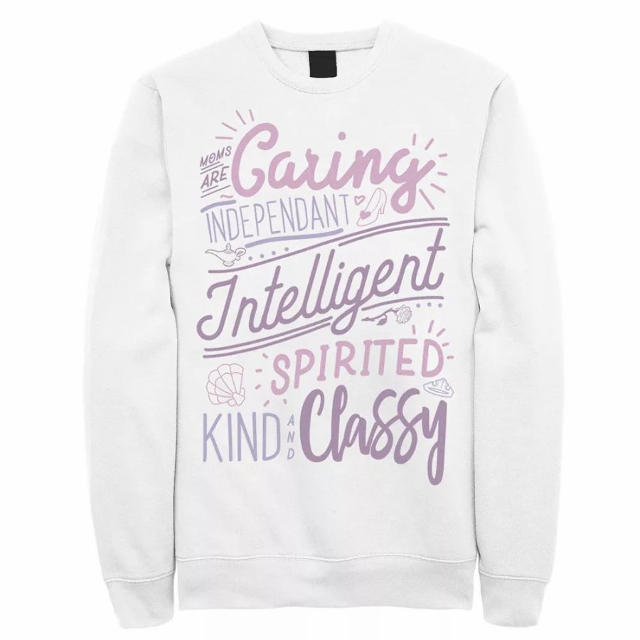 Tops * | Men'S Disney Princess Moms Attributes Word Stack Sweatshirt