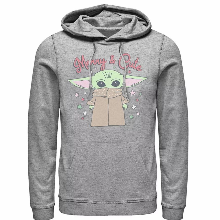 Tops * | Men'S Star Wars: The Mandalorian The Child Christmas Merry & Cute Hoodie